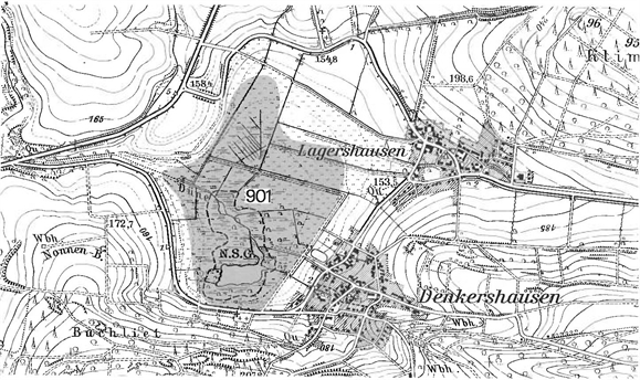 Detailkarte zur Lage des Moorgebiets 901 (Denkershäuser Teich)
