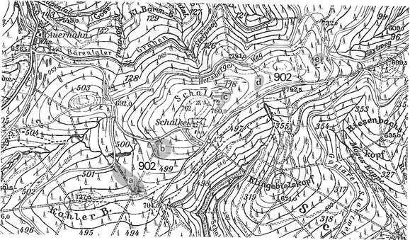 Detailkarte zur Lage der Moorteilgebiete von 902 (Schalke-Moor)