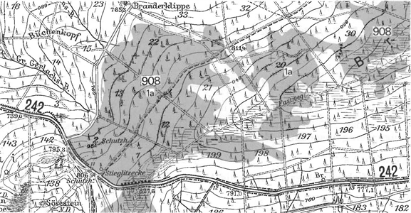 Detailkarte zur Lage des Moorteilgebiets 1A (Stieglitzmoor)