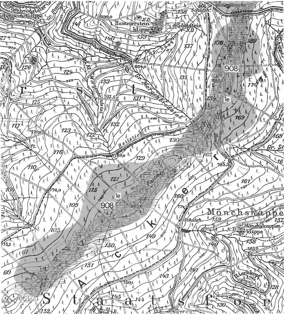 Detailkarte zur Lage des Moorteilgebiets 908/1 E.