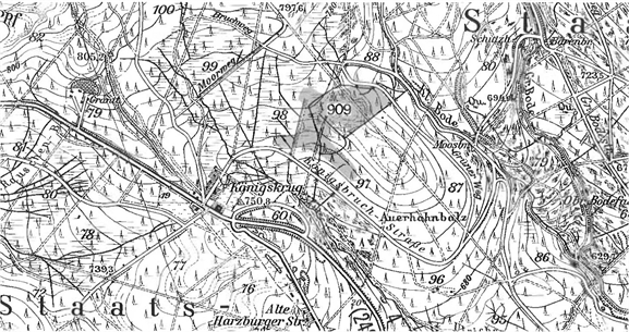 Detailkarte zur Lage des Moorgebiets 909 (Königsbruch)