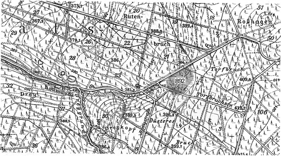 Detailkarte zur Lage des Moorgebiets 892 (Torfbruch)