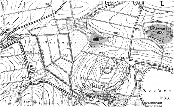 Detailkarte zur Lage der Moorgebiete 899 (Seeanger) und 900 (Lutteranger)